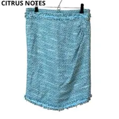 美品　シトラスノーツ　CITRUS NOTES　ツイードスカート　F　ブルー