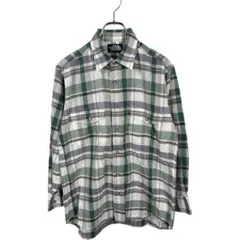ヴィンテージ　ザノースフェイス　メンズ　長袖　チェックシャツ　コットン　M