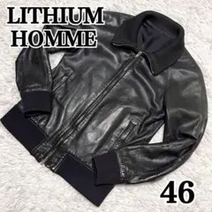 【激レア】リチウムオム 羊革 ラムレザー ライダースジャケット ブラック 日本製