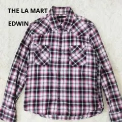 THE LA MART エドウィン ウエスタンシャツ M ピンク チェック ネルのサムネイル