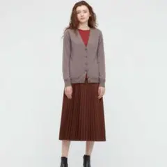 UNIQLO ユニクロ エクストラファインメリノVネックカーディガン モカ