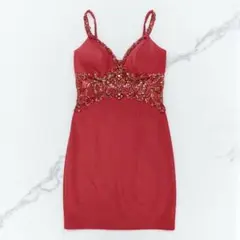 IRMA イルマ ビジュー ウエストシアー タイトミニドレス sugar限定色