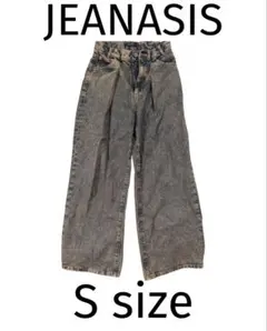 【美品】JEANASIS タックデニムワイドパンツ(S)ヴィンテージ加工