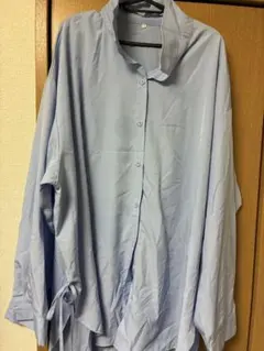 ライトブルーオーバーサイズシャツ　5XL プラスサイズ