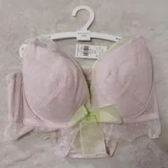 新品 アモスタイル F75 デコルテビューティー リボン 脇高 ブラ＆ショーツ