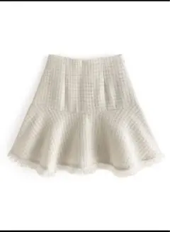 GRL インパン裏地付きフリンジツイードミニスカート