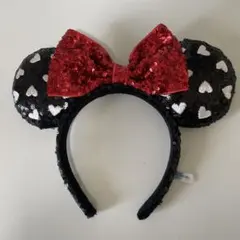 ミニーマウス風カチューシャ ハート模様