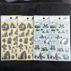 ♡セリア　ゴリラ　パンダ　シール　まとめ売り♡