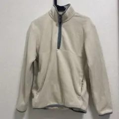 ユニクロ ハーフジップフリースジャケット クリーム色