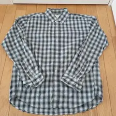 【L】ノースフェイス　チェック　ボタンダウンシャツ　黒　白　グレー