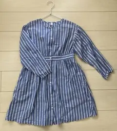 après les cours ストライプ 長袖ワンピース 140