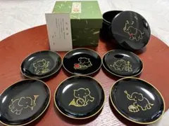 久美皿6枚セット　象柄