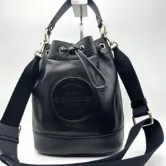 未使用級美品！COACH デンプシー 2way 巾着 ショルダーバッグ シボ革