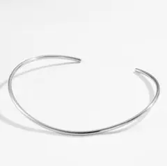 ネックレス チョーカー シルバー ステンレス ネックカフ 新品 シンプル