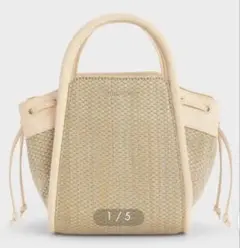 CHARLES & KEITH 2way ハンドバッグ ベージュ カゴバッグ