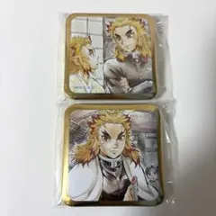 鬼滅の刃　ダイニング　スクエア缶バッジ　煉獄杏寿郎&煉獄千寿郎セット