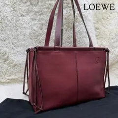 ✨美品✨ロエベ クッショントート レザー アナグラム ワインレッド