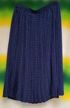 昭和レトロ　ネイビー ドット プリーツスカート サイズ13(美品)