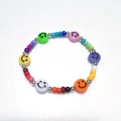 no.231　ニコちゃんがビーズバングル　ブレスレット　カラフル