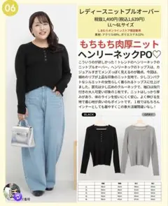 しまむら×hinaコラボ ヘンリーネック ニットプルオーバー 4L