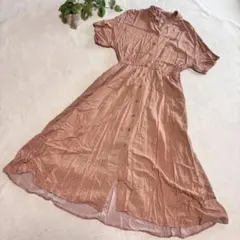 【earth music &ecology】ドット柄ワンピース（F）マキシ丈