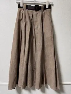 ピンクベージュ フレアスカート 裏地付き SIMPLICITE