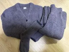 フリース パープル カーディガン フリーサイズ