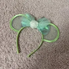 ミッキー耳 ティンカーベル　カチューシャ リボン付き