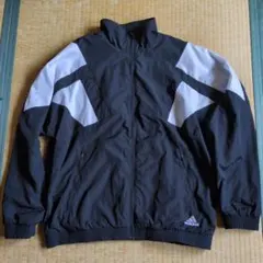 adidas ナイロンジャケット M ブラック/ホワイト