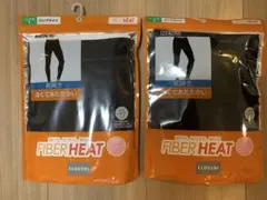 FIBERHEAT メンズL ロングタイツ 黒 2セットのサムネイル