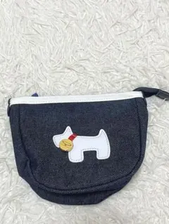 SAVOYポーチ犬白デニム紺青大きめ小さめレザーレディース化粧入れコスメのサムネイル