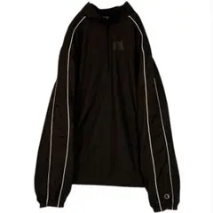 Champion ハーフジップ ナイロンジャケット ブラック　3XL ゆるだぼ