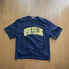 ジーユー ロゴTシャツ ネイビー「OPEN FEELING