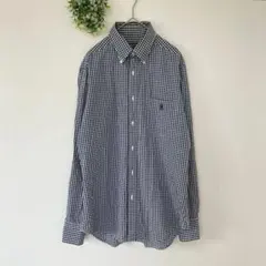 フェアファックス［M］上品カジュアル◎日本製◎ロゴ刺繍◎チェック柄コットンシャツのサムネイル