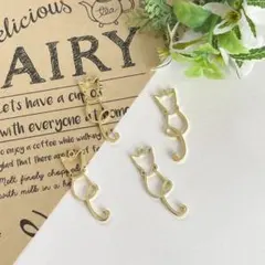 【1285】合金チャーム 猫 4個 350円