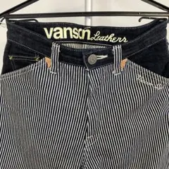 美品vanson ヒッコリーストライプ ストレートデニム★バイカーズパンツ日本製のサムネイル
