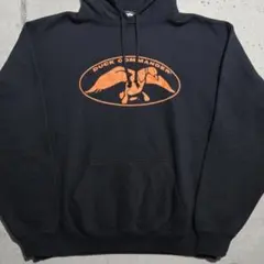 DUCK COMMANDER パーカー XXL 黒 オレンジ デカロゴ ゆるだぼ