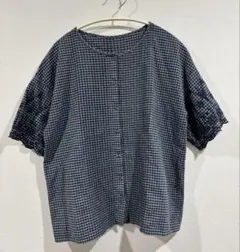 sm2 サマンサモスモス ギンガムチェック刺繍半袖ブラウスのサムネイル