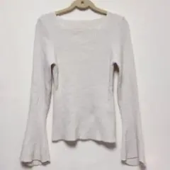 GRL スクエアネックフレアスリーブリブニットトップス k9153c