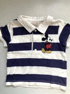 【美品】 プティマイン petitmain ミッキー ラガー シャツ 半袖 80