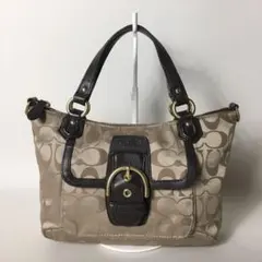 2508-351｜コーチ シグネチャー ハンドバッグ ダークブラウン