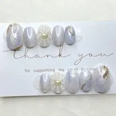 現品　14357 ニュアンス　フラワー　ミラー　ブルー系No.304