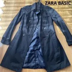 ZARA BASIC 黒 トレンチコート　ロングコート　ZARA S
