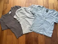 クロップドTシャツ 3枚 H&M Gap ブルーグレー、チャコールグレー、グレー