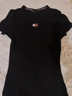 TOMMY JEANS リブTシャツ ブラック XS