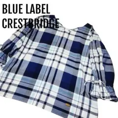 BLUE LABEL CRESTBRIDGE　38 チェック柄七分袖カットソー