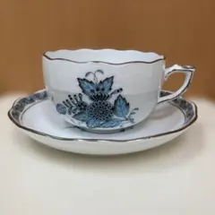 美品！ヘレンド アポニーターコイズ プラチナ オーバルディッシュ