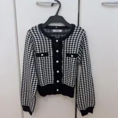 Ank Rouge 千鳥柄 千鳥格子 ニット カーディガン トップスのサムネイル