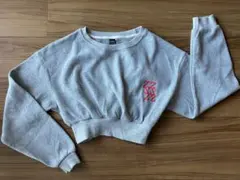 DAZY レターグラフィック ドロップショルダー クロップ スウェットシャツ