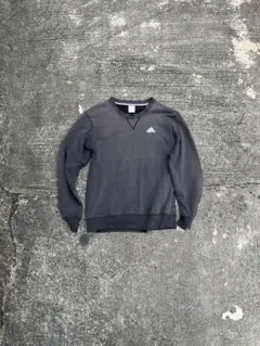 00s adidas トレーナー スウェット 鬼フェード ブラック 刺繍ロゴ